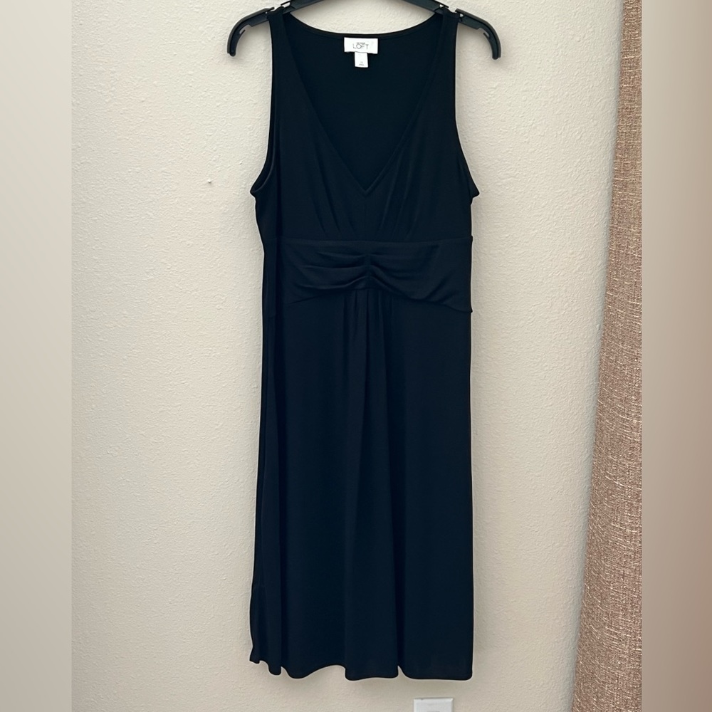 Ann Taylor Loft sleeveless Aline dress with sheered detail slightly above waist